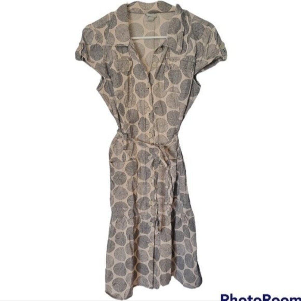 Target Merona Button Sleeve Print Camp Shirt Dress Spring Break 10